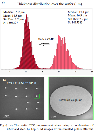 Thickness distribution and SEM images